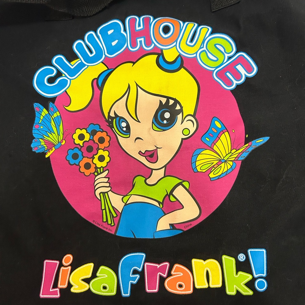 NWT Lisa Frank Clubhouse Black Milleny M. Girl Tote - Picture 3 of 5